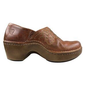 Ariat Women's Size 8B Strathmore Brown Leather Studded Heeled Western Clogs